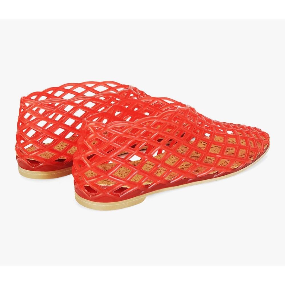 Jelly Mesh Ballet Flats Women Clear Hollow Jellies Flat Sandals Slip On Beach - Picture 5 of 9
